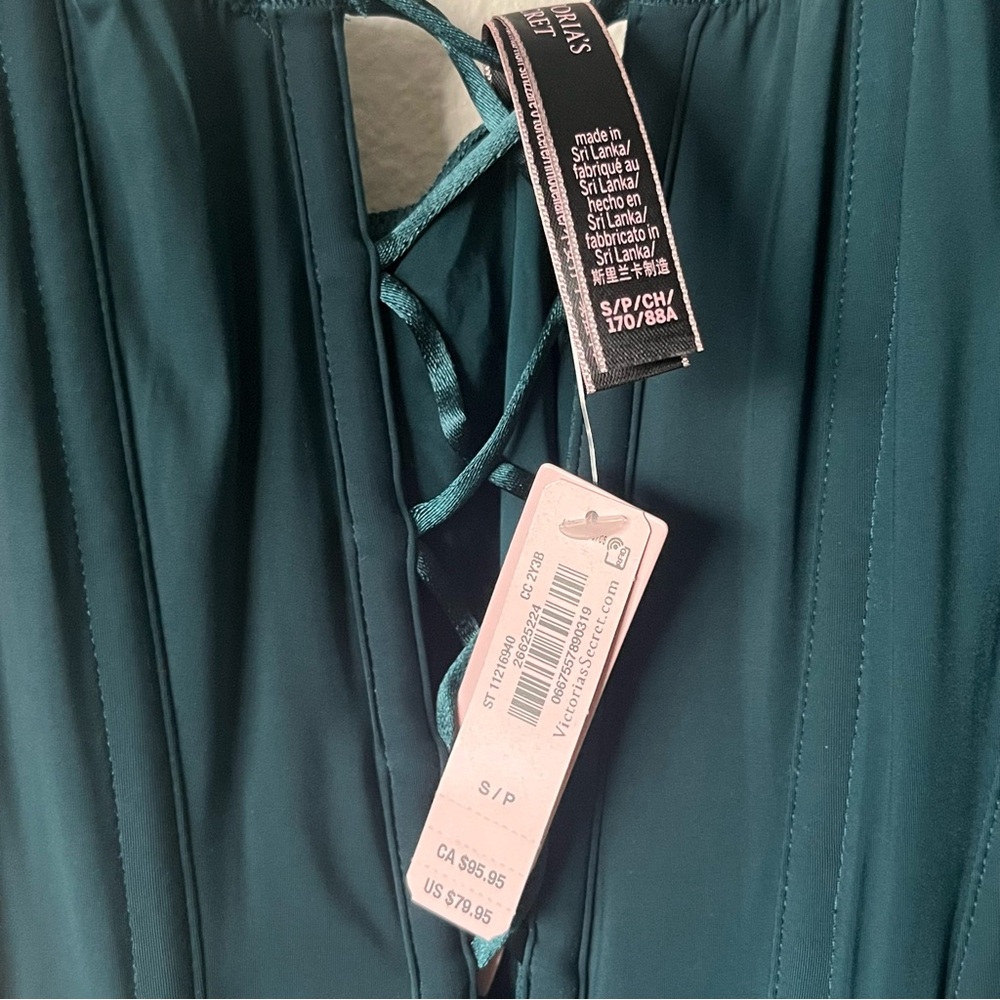 LAST DAY -- NWT VS Very Sexy Lace-Up Corset Forest Green Teddy - Picture 8 of 8